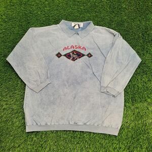 Vintage 90s Alaska Sweatshirt Womens Large 23x27 Baggy USA